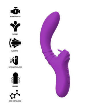 VIBRATEUR FLEXIBLE HARRY AVEC LANGUE VIOLET