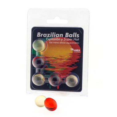 5 BOULES BRÉSILIENNES GEL EXCITANT EFFET SUPER CHAUD