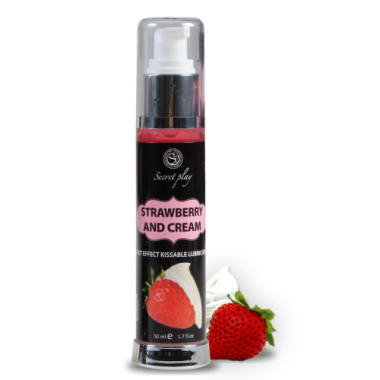 LUBRIFIANT 2-1 EFFET CHALEUR FRAISE & CRÈME 50 ML