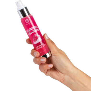 LUBRIFIANT 2-1 EFFET CHALEUR FRAISE & CRÈME 50 ML