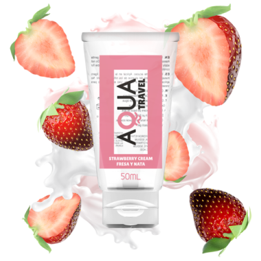 LUBRIFIANT À BASE D'EAU SAVEUR CRÈME DE FRAISE - 50 ML