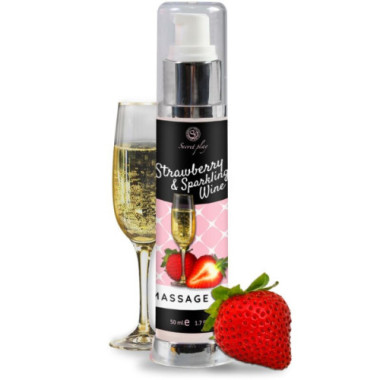 HUILE DE MASSAGE FRAISE & VIN MOUSSEUX 50 ML