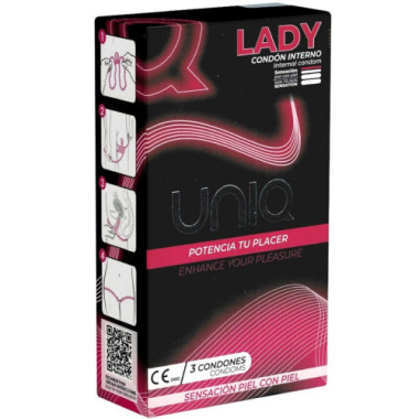 LADY CONDOM PRÉSERVATIFS FÉMININS SANS LATEX AVEC PORTE-JARRETELLES 3 UNITÉS