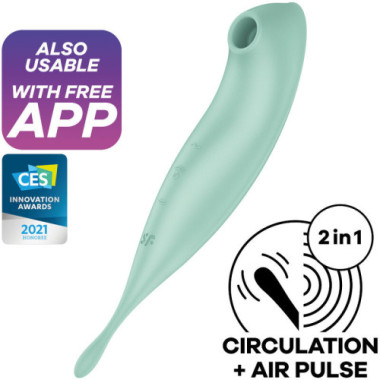 APPLICATION DE STIMULATEUR ET VIBRATEUR TWIRLING PRO+ VERT