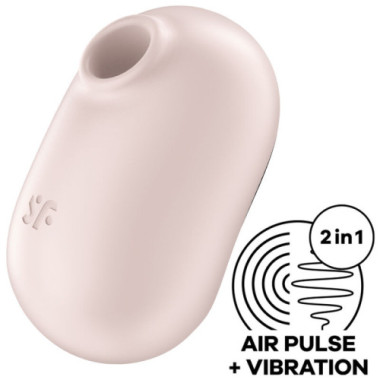 STIMULATEUR ET VIBRATEUR DOUBLE AIR PULSE PRO TO GO 2 BEIGE