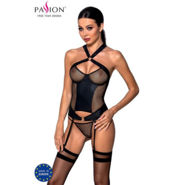 PASSION - AMANDA CORSET CUIR ÉCOLOGIQUE L/XL