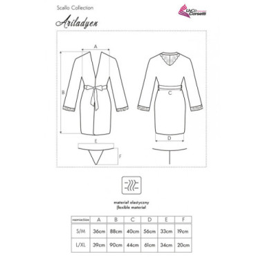 ARILADYEN LC 90568 ROBE DE CHAMBRE + CULOTTE NOIR