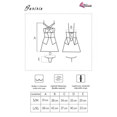 BARIRIN LC 90633 CHEMISE + CULOTTE NOIR L/XL