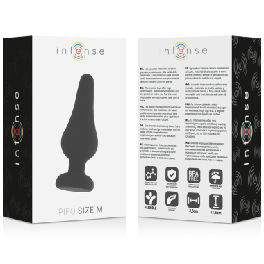 BOUCHON ANAL INTENSE PIPO M SILICONE NOIR 11 CM