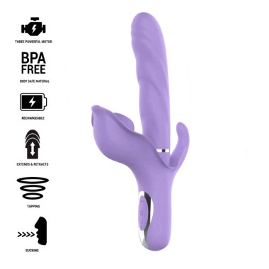 VIBRATEUR RECHARGEABLE MULTIFONCTION BILLIE ASPIRATION ET PULSATION VIOLET