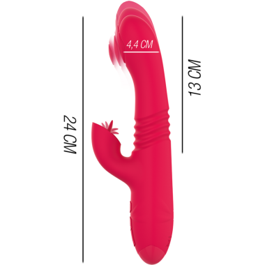 INTENSE - VIBRATEUR RECHARGEABLE MULTIFONCTION DUA UP & DOWN AVEC LANGUE ROUGE