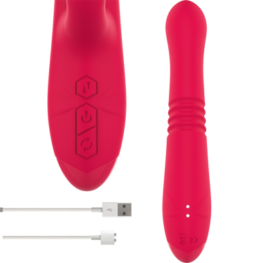 INTENSE - VIBRATEUR RECHARGEABLE MULTIFONCTION DUA UP & DOWN AVEC LANGUE ROUGE