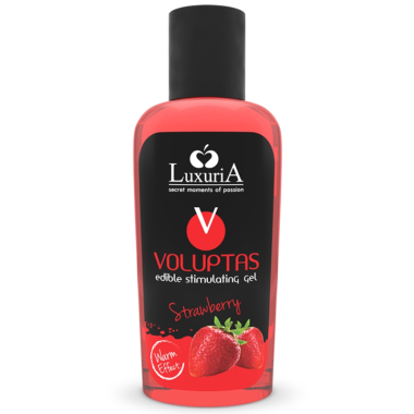 VOLUPTAS GEL DE MASSAGE COMESTIBLE EFFET CHAUFFANT - FRAISE 100 ML