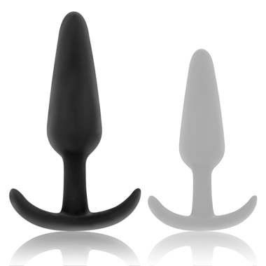 BLACK&SILVER - PLUG ANAL EN SILICONE KAEL AVEC POIGNÉE MOYENNE