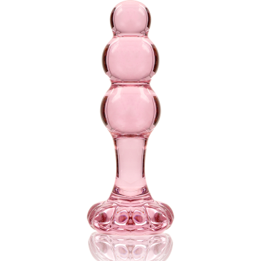 NEBULA SERIES BY IBIZA - MODÈLE 1 PLUG ANAL VERRE BOROSILICATE ROSE 10.5 CM -O- 3 CM