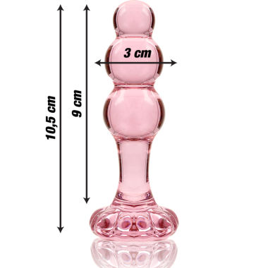 MODÈLE 1 PLUG ANAL VERRE BOROSILICATE 10,7 X 3 CM ROSE