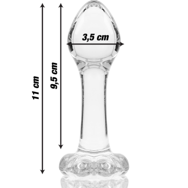 PLUG ANAL MODÈLE 2 VERRE BOROSILICATE 11 X 3,5 CM CLAIR