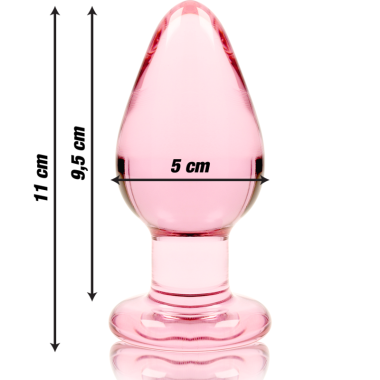 PLUG ANAL MODÈLE 3 VERRE BOROSILICATE 11 X 5 CM ROSE