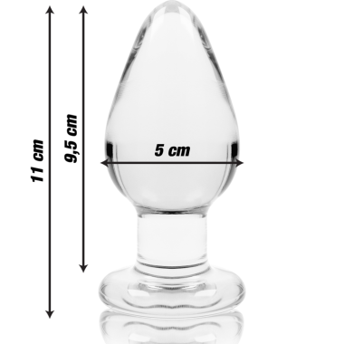 PLUG ANAL MODÈLE 3 VERRE BOROSILICATE 11 X 5 CM TRANSPARENT