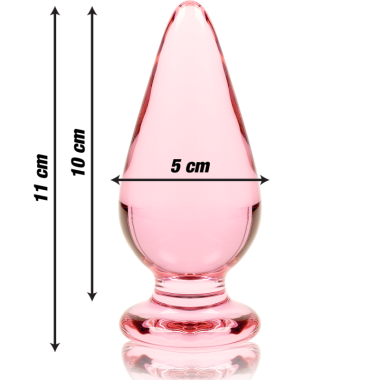 PLUG ANAL MODÈLE 4 VERRE BOROSILICATE 11 X 5 CM ROSE