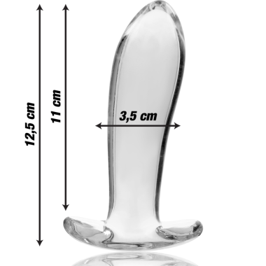 PLUG ANAL MODÈLE 5 VERRE BOROSILICATE 12,5 X 3,5 CM CLAIR