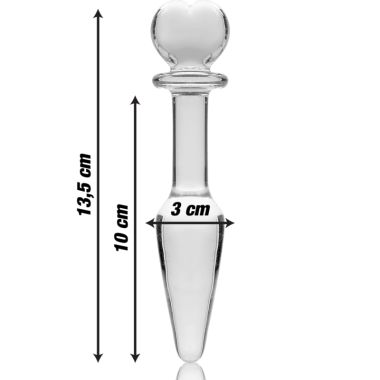 PLUG ANAL MODÈLE 7 VERRE BOROSILICATE 13,5 X 3 CM CLAIR