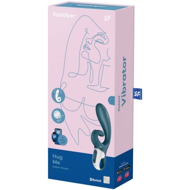 SATISFYER - APPLICATION VIBRATEUR HUG ME RABBIT BLEU