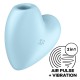 SATISFYER - STIMULATEUR ET VIBRATEUR CUTIE HEART AIR PULSE BLEU