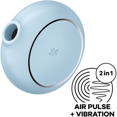 STIMULATEUR ET VIBRATEUR DOUBLE AIR PULSE PRO TO GO 3 BLEU