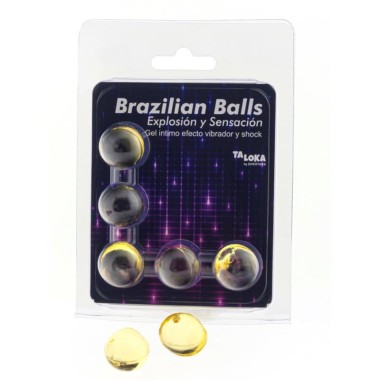 5 BALLES BRÉSILIENNES VIBRANT & EFFET DE CHOC GEL EXCITANT