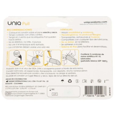 UNIQ - PULL PRESERVATIFS SANS LATEX AVEC BANDES 3 UNITES