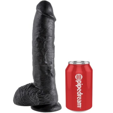 KING COCK - 10 GODE NOIR AVEC BOULES 25.4 CM