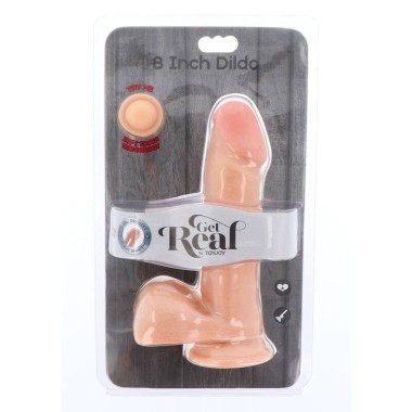 GET REAL - GODE DOUBLE DENSITÉ 18 CM BALLES PEAU