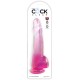 KING COCK - CLEAR GODE TESTICULES 19 CM ROSE