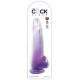 KING COCK - CLEAR GODE TESTICULES 19 CM VIOLET