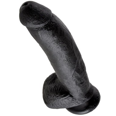 KING COCK - 9 GODE NOIR AVEC BOULES 22.9 CM