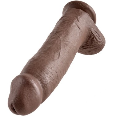 KING COCK - 12 GODE MARRON AVEC BOULES 30.48 CM