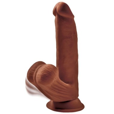 KING COCK - BALLES GODE 3D PLUS 24.5 CM MARRON