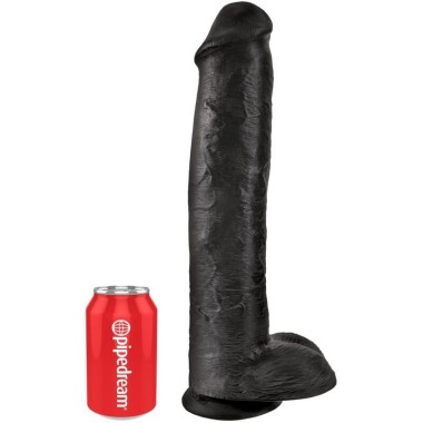 KING COCK - PÉNIS RÉALISTE AVEC BOULES 34.2 CM NOIR