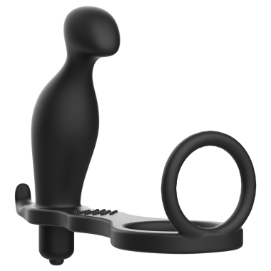 PLUG ANAL AVEC ANNEAU EN SILICONE NOIR 12 CM