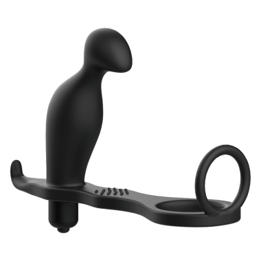 PLUG ANAL AVEC ANNEAU EN SILICONE NOIR 12 CM