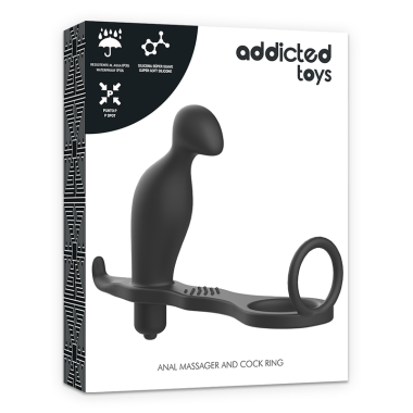 PLUG ANAL AVEC ANNEAU EN SILICONE NOIR 12 CM