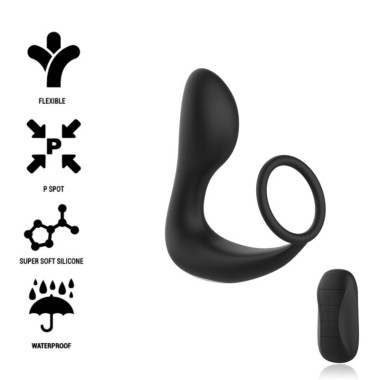 MASSEUR ANAL TÉLÉCOMMANDE RECHARGEABLE SILICONE NOIR