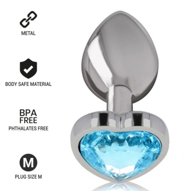 PLUG ANAL MÉTAL ALUMINIUM COEUR BLEU TAILLE M