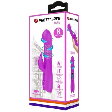 VIBRATEUR MOLLY AVEC ROTATION RECHARGEABLE