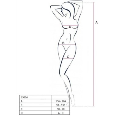 PASSION - FEMME BS034 BODYSTOCKING NOIR TAILLE UNIQUE