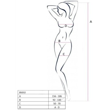 PASSION - FEMME BS032 BODYSTOCKING NOIR TAILLE UNIQUE