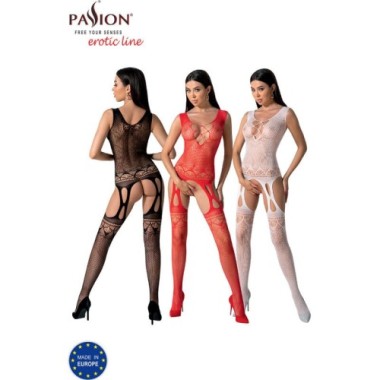 PASSION - BS099 BODYSTOCKING ROUGE TAILLE UNIQUE