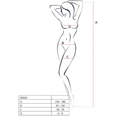 PASSION - FEMME BS020 BODYSTOCKING NOIR TAILLE UNIQUE