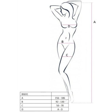 PASSION - FEMME BS031 BODYSTOCKING ROUGE TAILLE UNIQUE